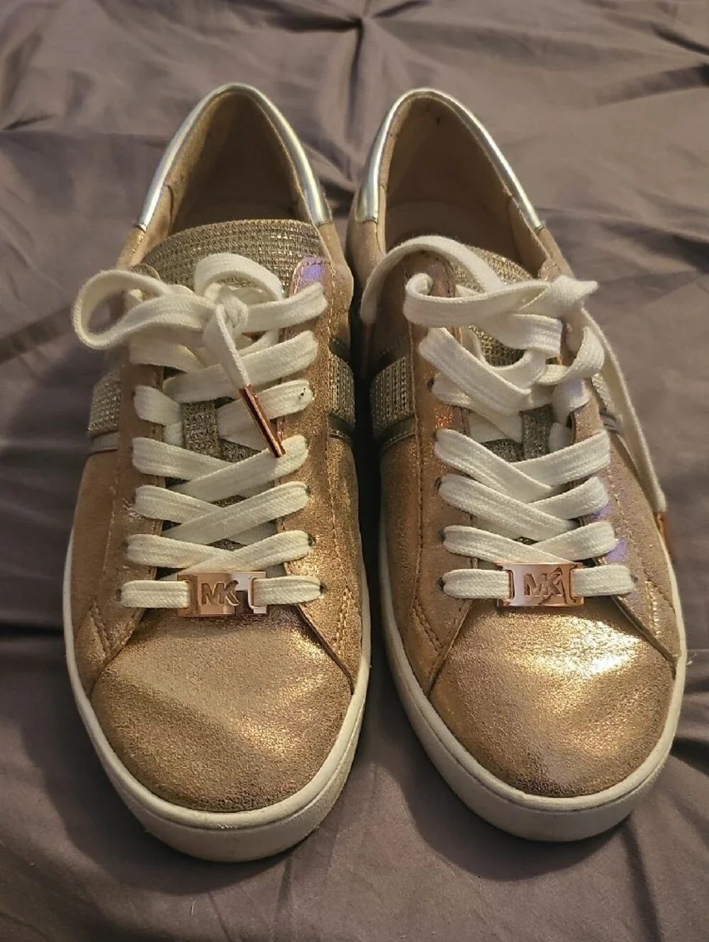 Michael Kors Metallic Rose Gold Lace-Up Women's Sneakers Size 7